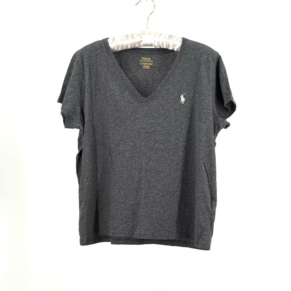 Polo Ralph Lauren Men’s Heather Gray Cotton V-Neck Shirt Size XL